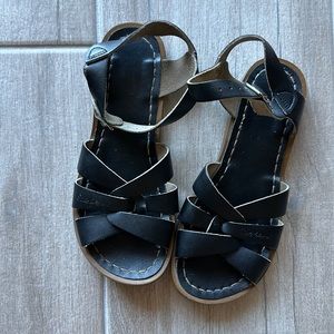 Black saltwater sandals